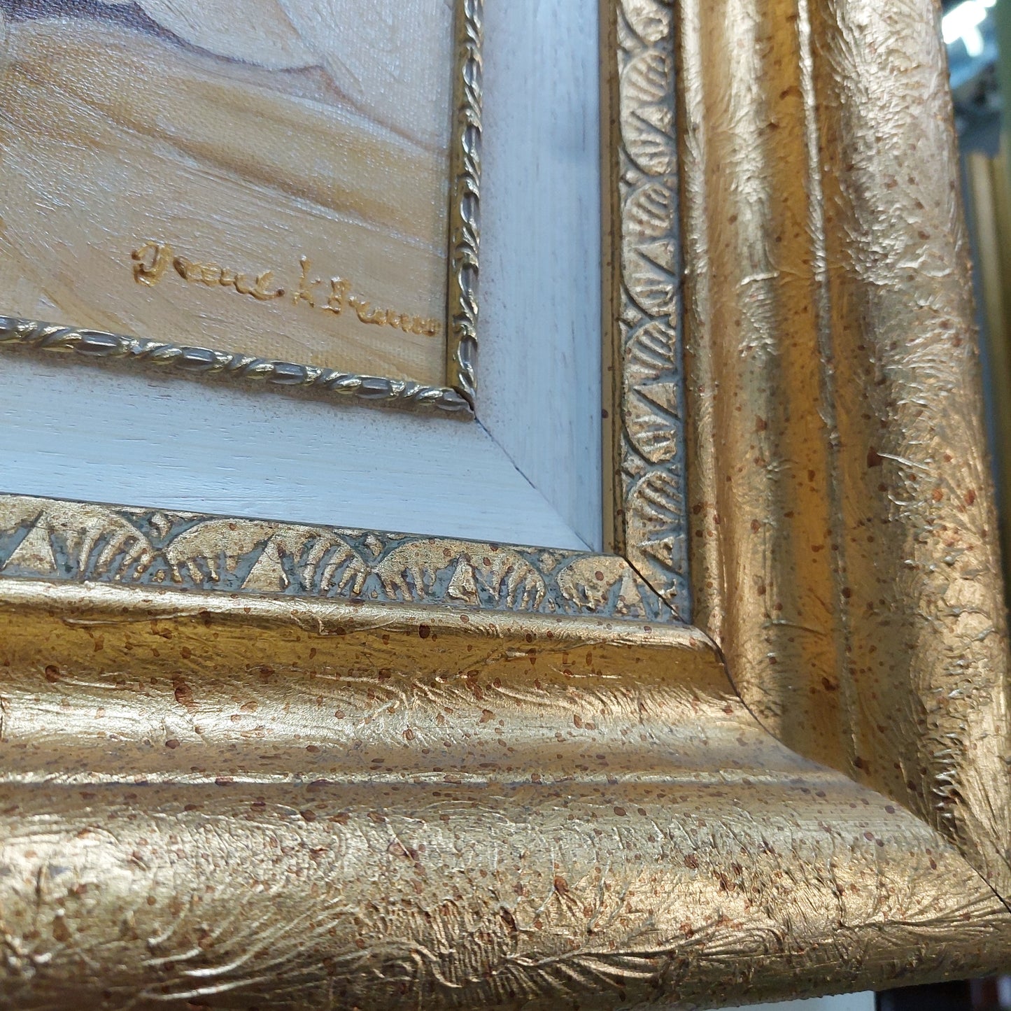 Quadro Mamma Con Bambino Cornice Oro
