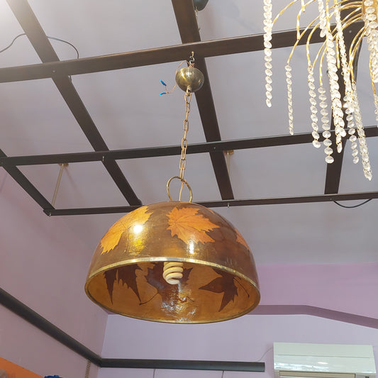 Lampadario Cupola Foglie D.45