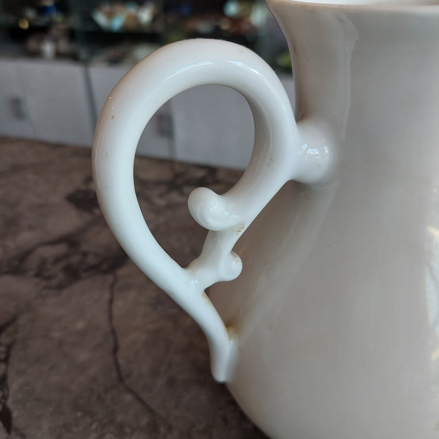 Caffettiera Porcellana Bianca Antica Fine 800