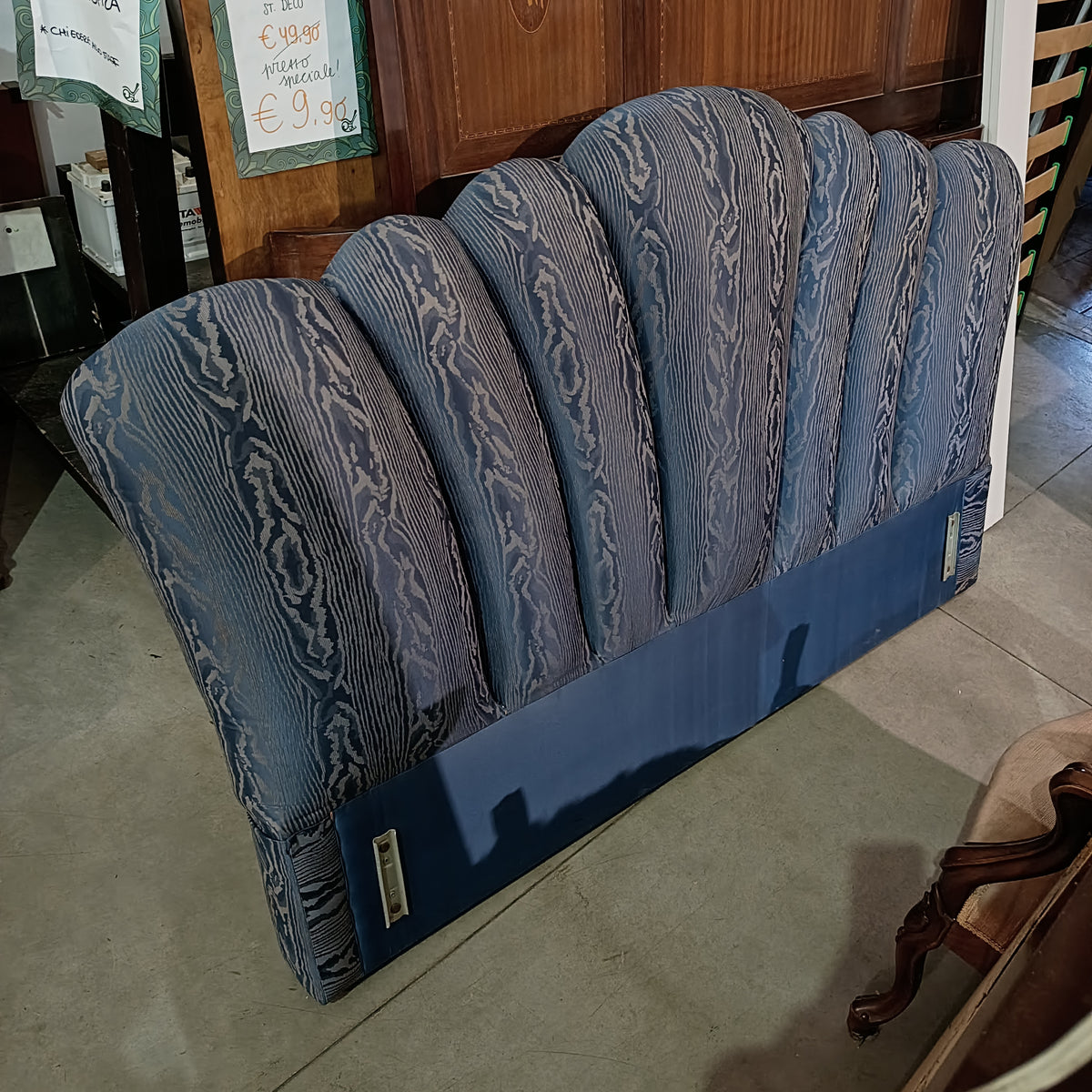 Testiera Letto Matrimoniale Tessuto Imbottito Blu Cm190x210x110h