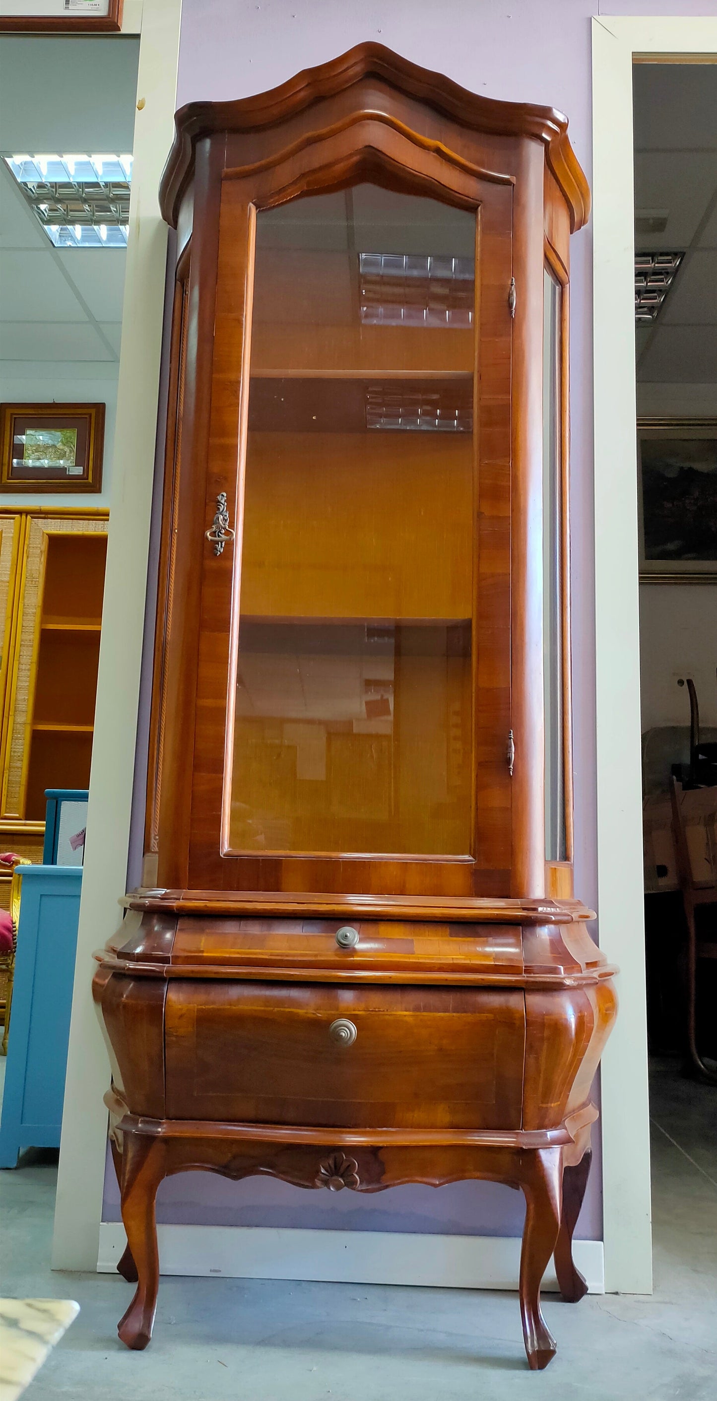 Vetrina Noce 1/a 2/c St. Francese Cm84x38x184h