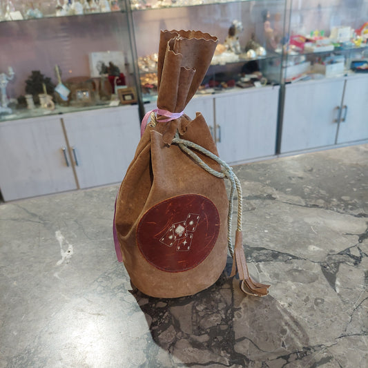 Sacchetto In Pelle Con Fiches Da Gioco