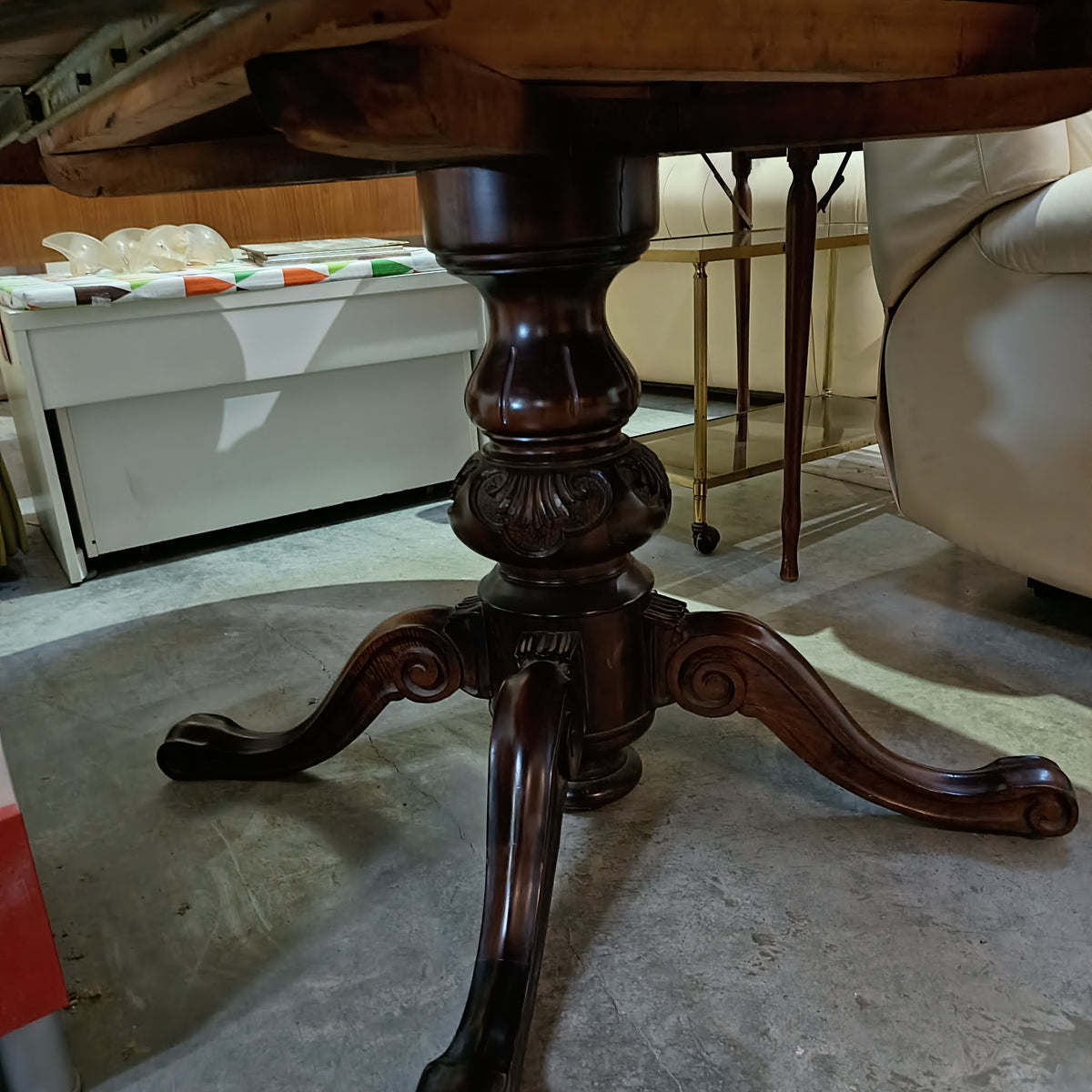 Tavolo Tondo Legno Allungabile D.118x80+40 Prol.