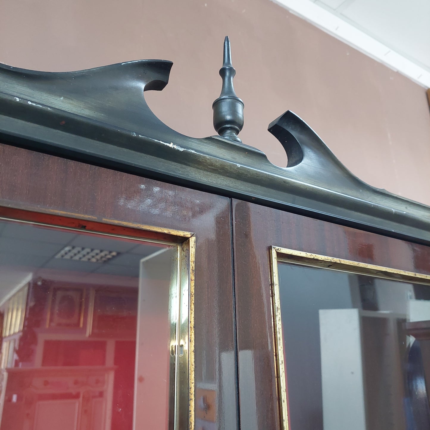 Vetrina * Legno Nero Anni 70 2/a 2/c 2/s Cm91x49x215h