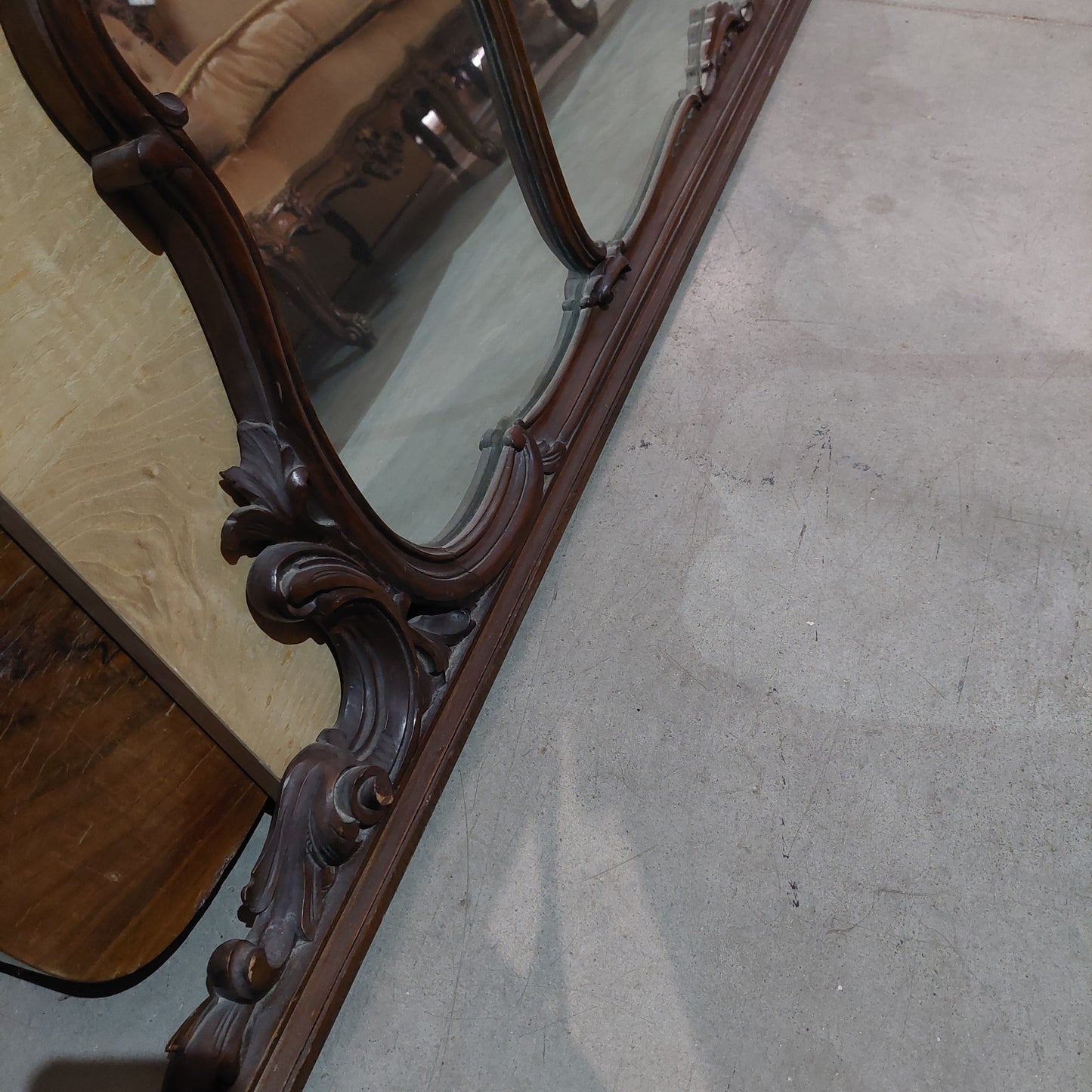 Specchio Da Appoggio Legno St. Barocco Cm186,5x60