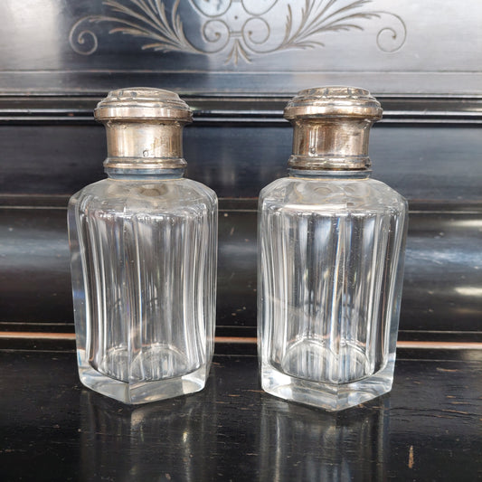 Set/2 Boccette Profumo Cristallo Baccarat/argento