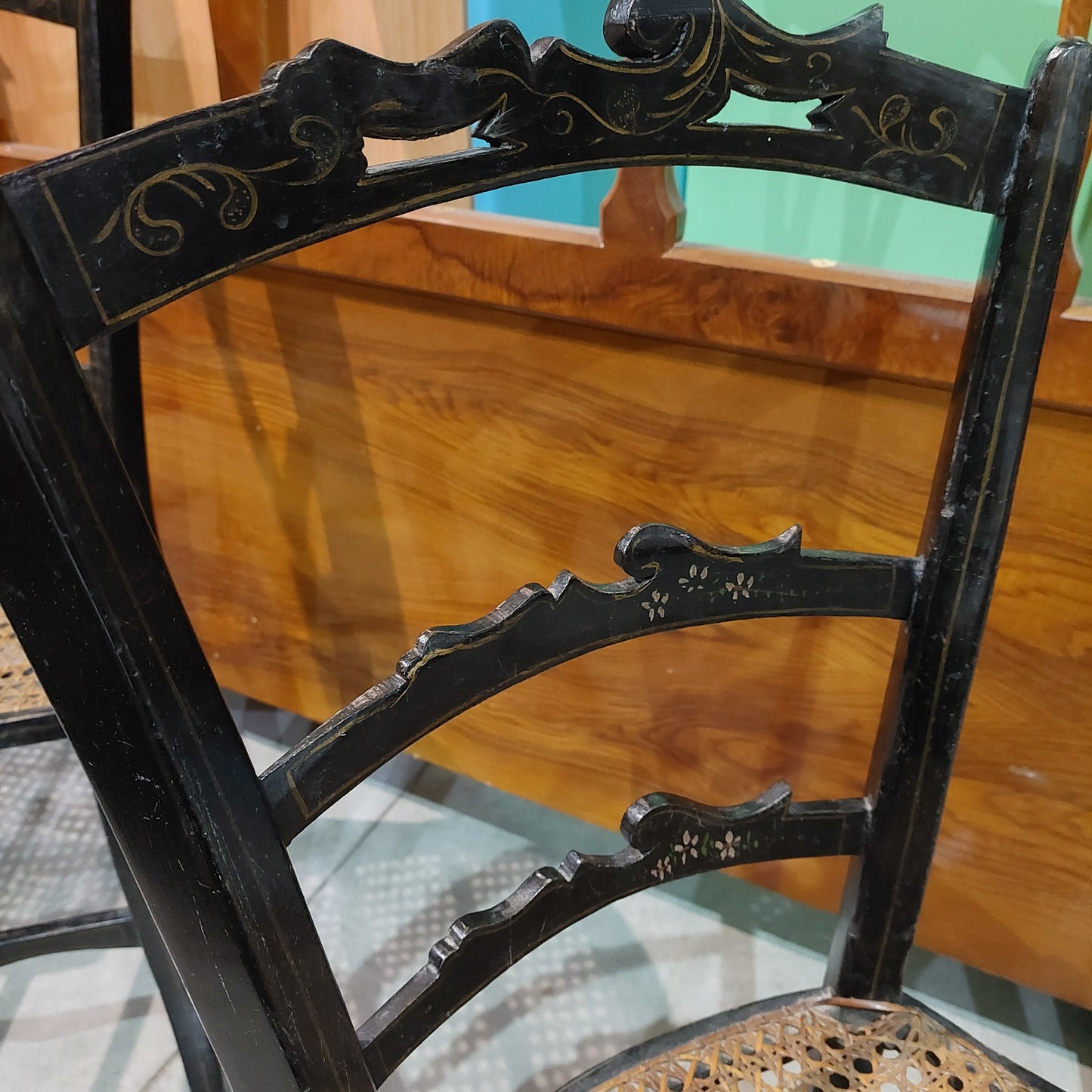 Sedia* Legno St.liberty Primi '900 Paglia Di Vienna