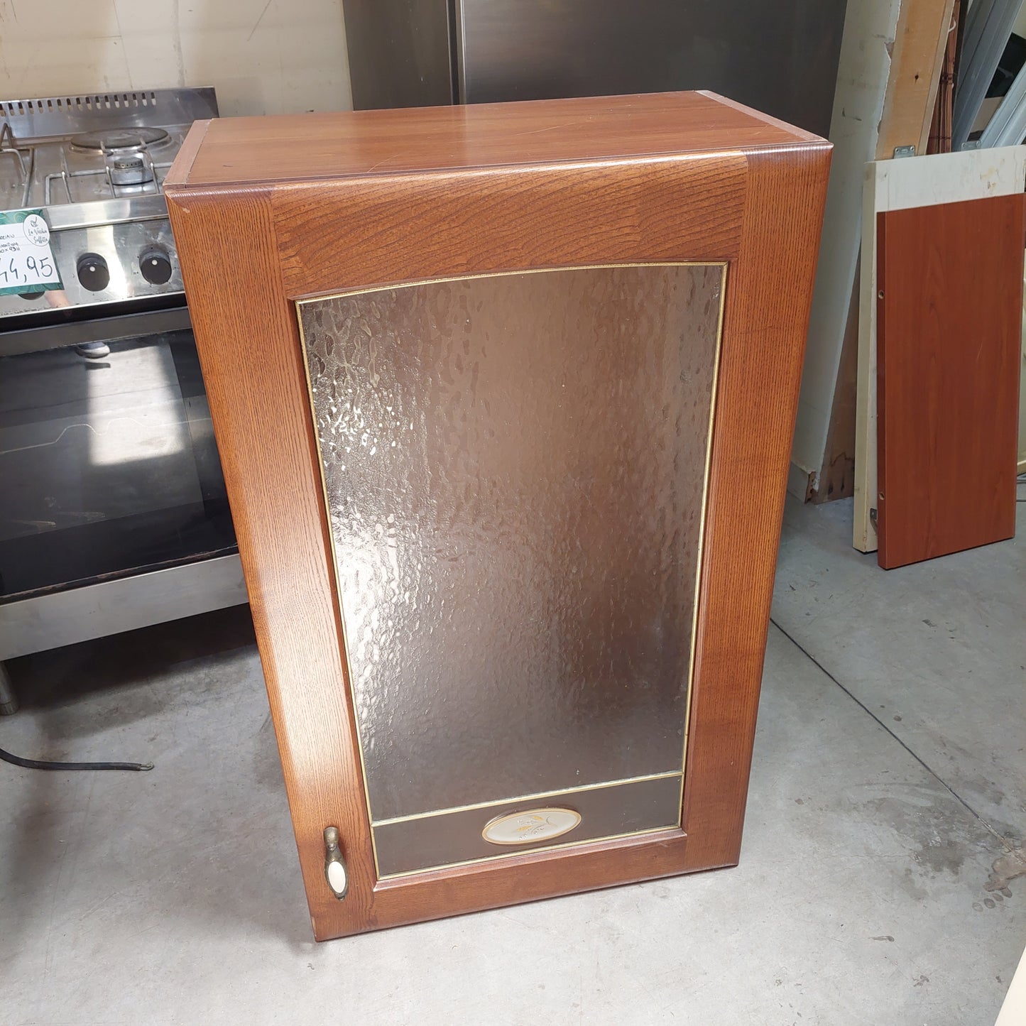 Pensile Da Cucina 1 Anta Legno/vetro Cm60x35x100h