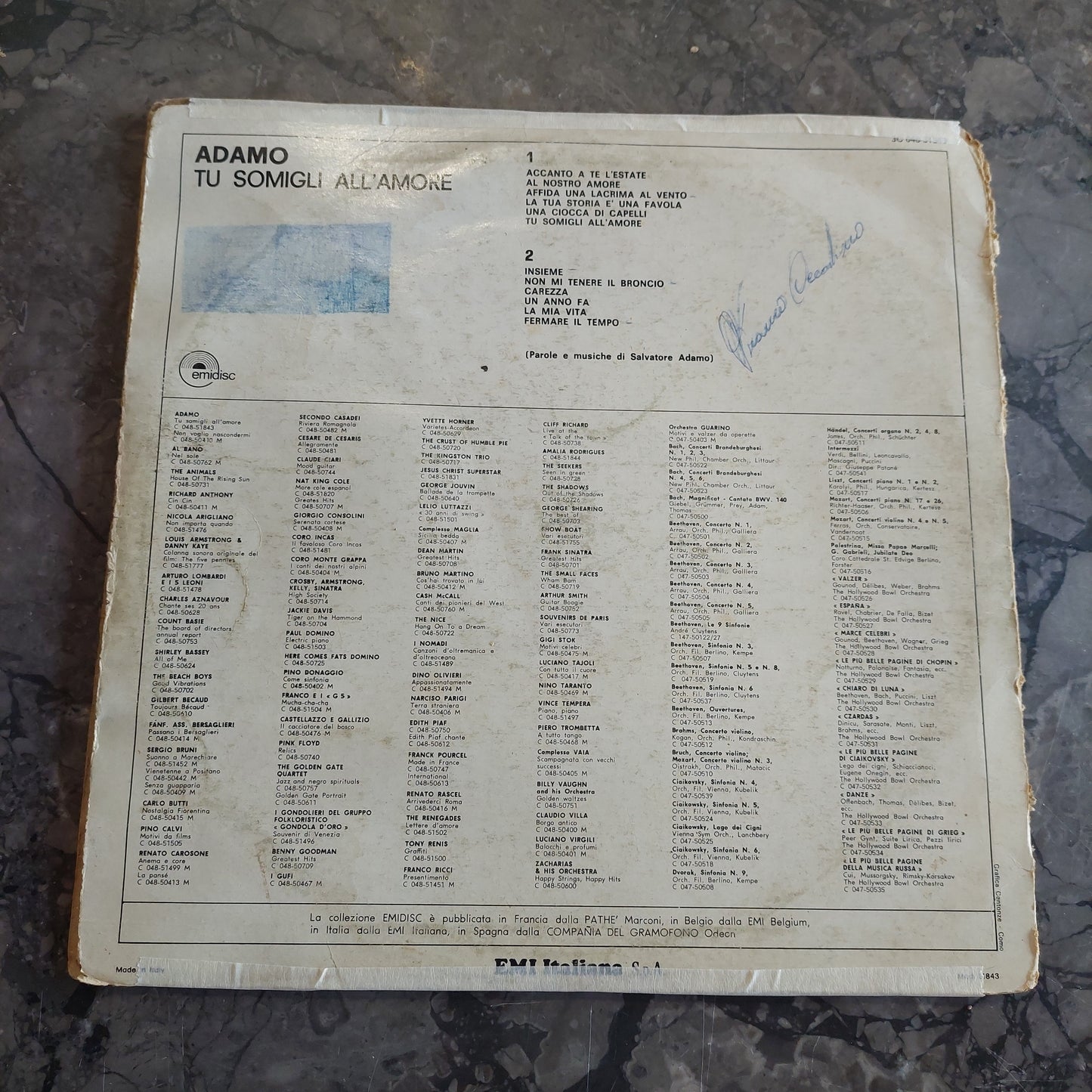 V/tu Somigli All'amore - Salvatore Adamo (lp)