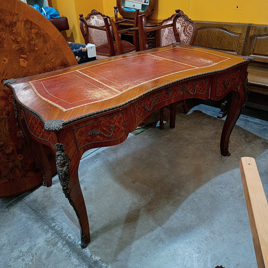 Scrivania Legno/fregi Piano* Pelle St. Luigi Xv Cm145x75x80