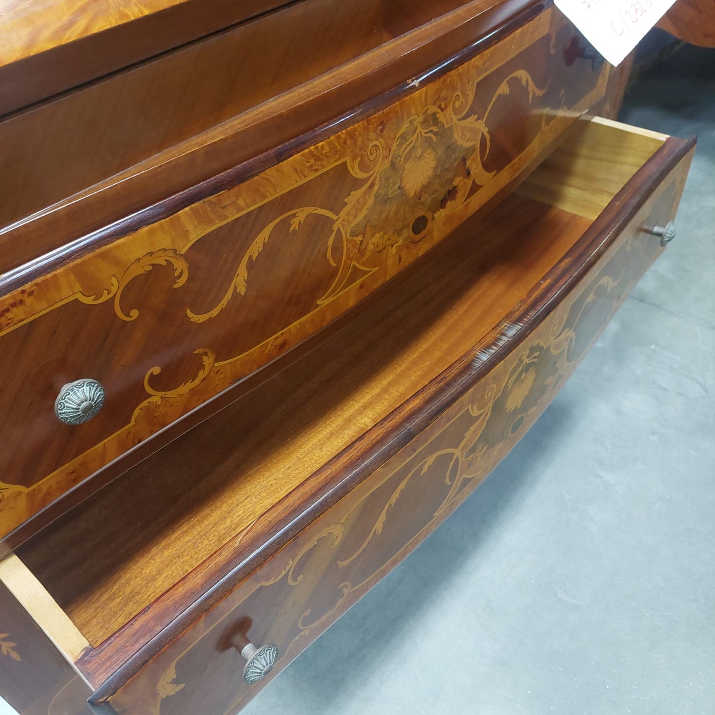 Secretaire Intarsiato Con Ribalta Cm90x42x100h
