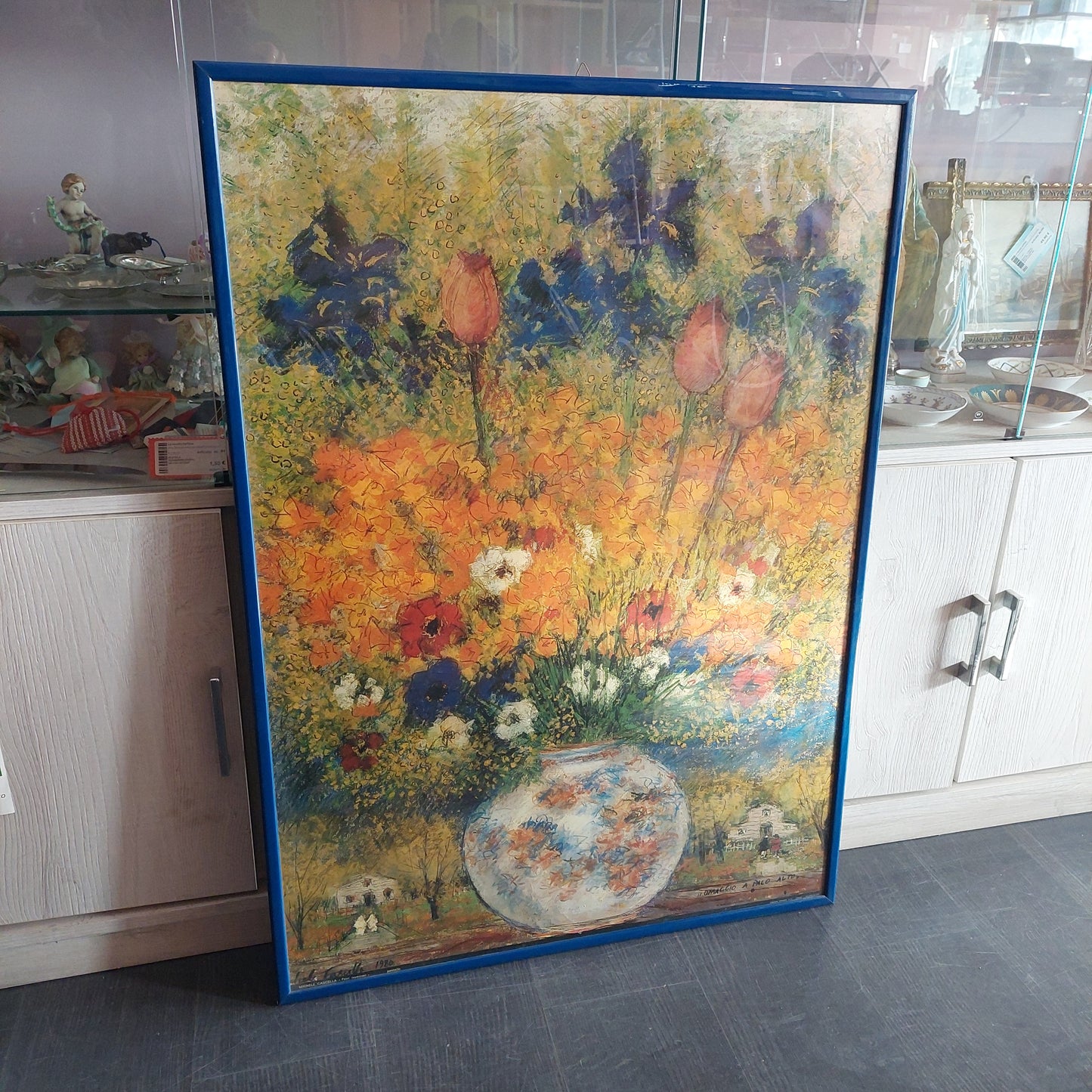 Q/ Stampa Michele Cascella "fiori Invernali" Cm70,5x98,5
