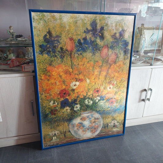 Q/ Stampa Michele Cascella "fiori Invernali" Cm70,5x98,5