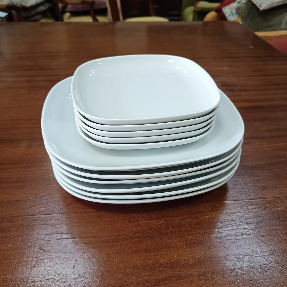 Set/11 Piatti Quadrati Porcellana Bianca Ikea