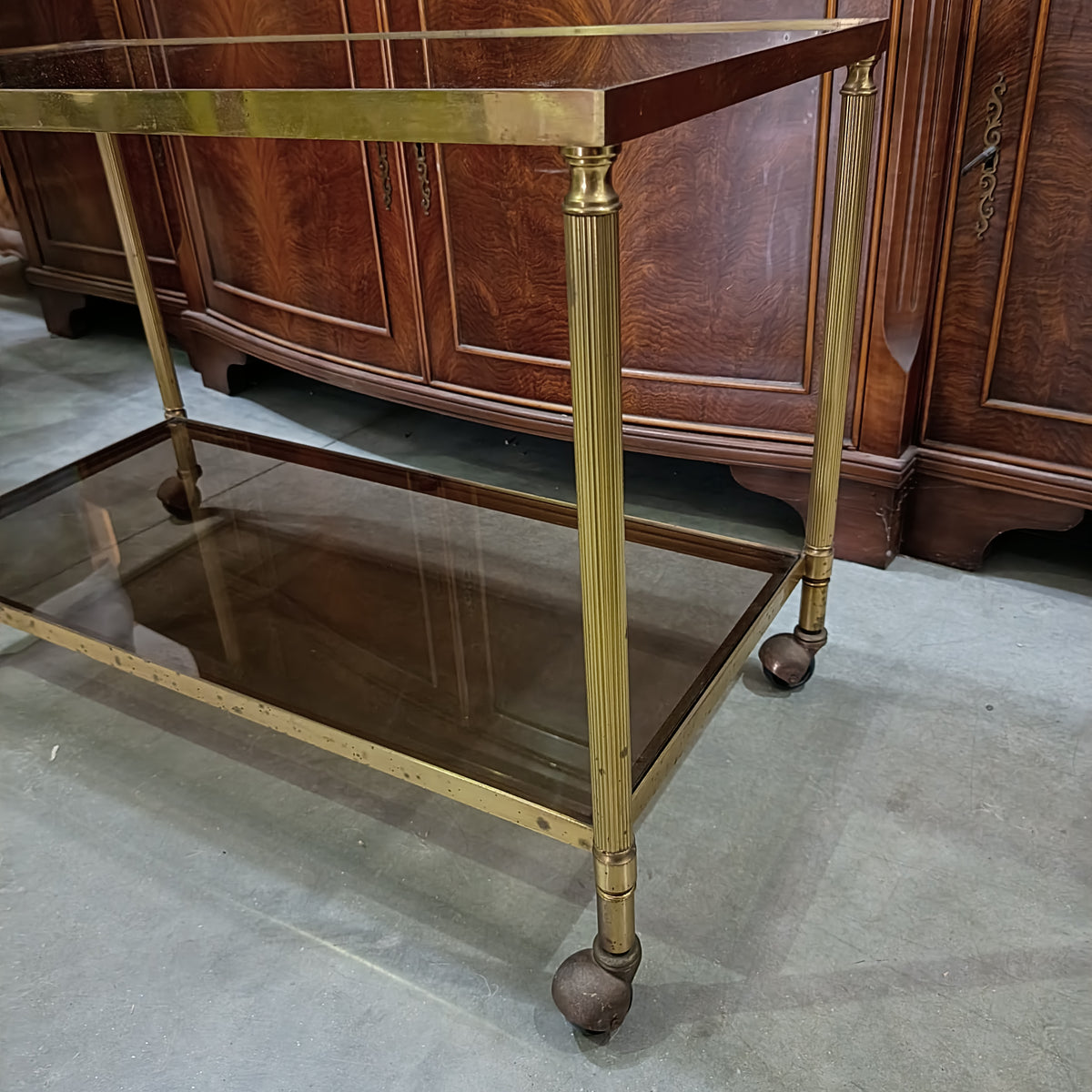 Carrello Ottone C/vetri Cm80x40x53