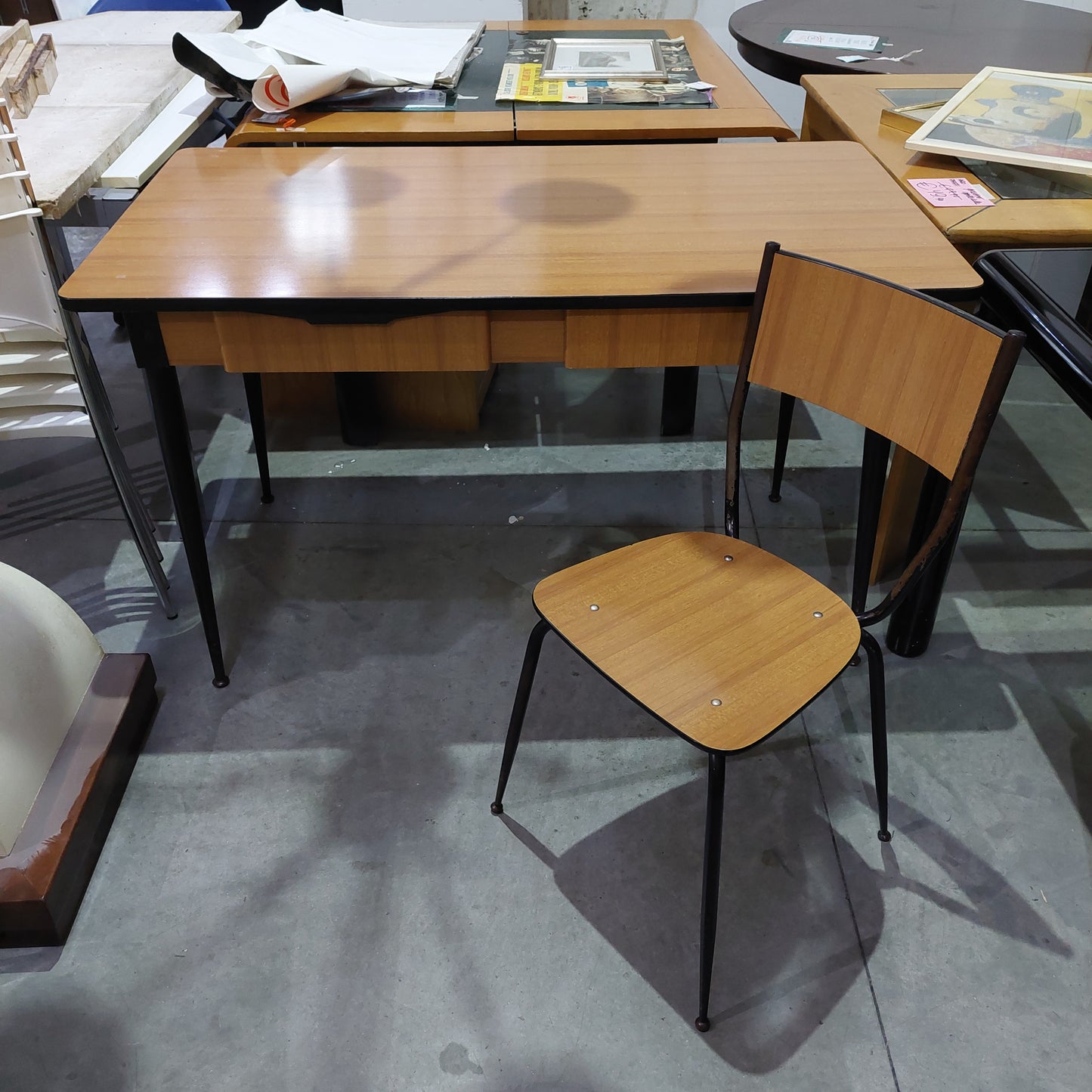 Set/tavolo + 4 Sedie Formica Anni 50 Cm129x69x177h