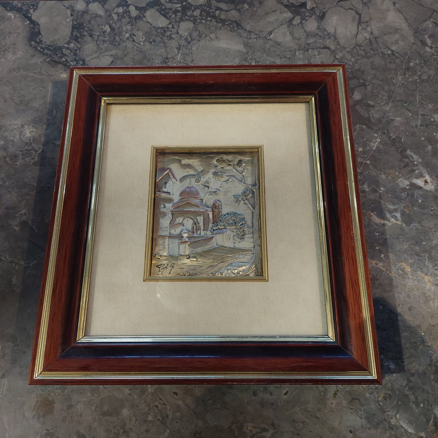 Quadro Foglia Argento Cm23x25