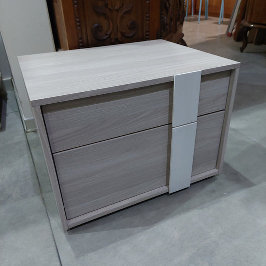 Comodino Rovere/bianco 2 Cassetti Cm56x45x41h