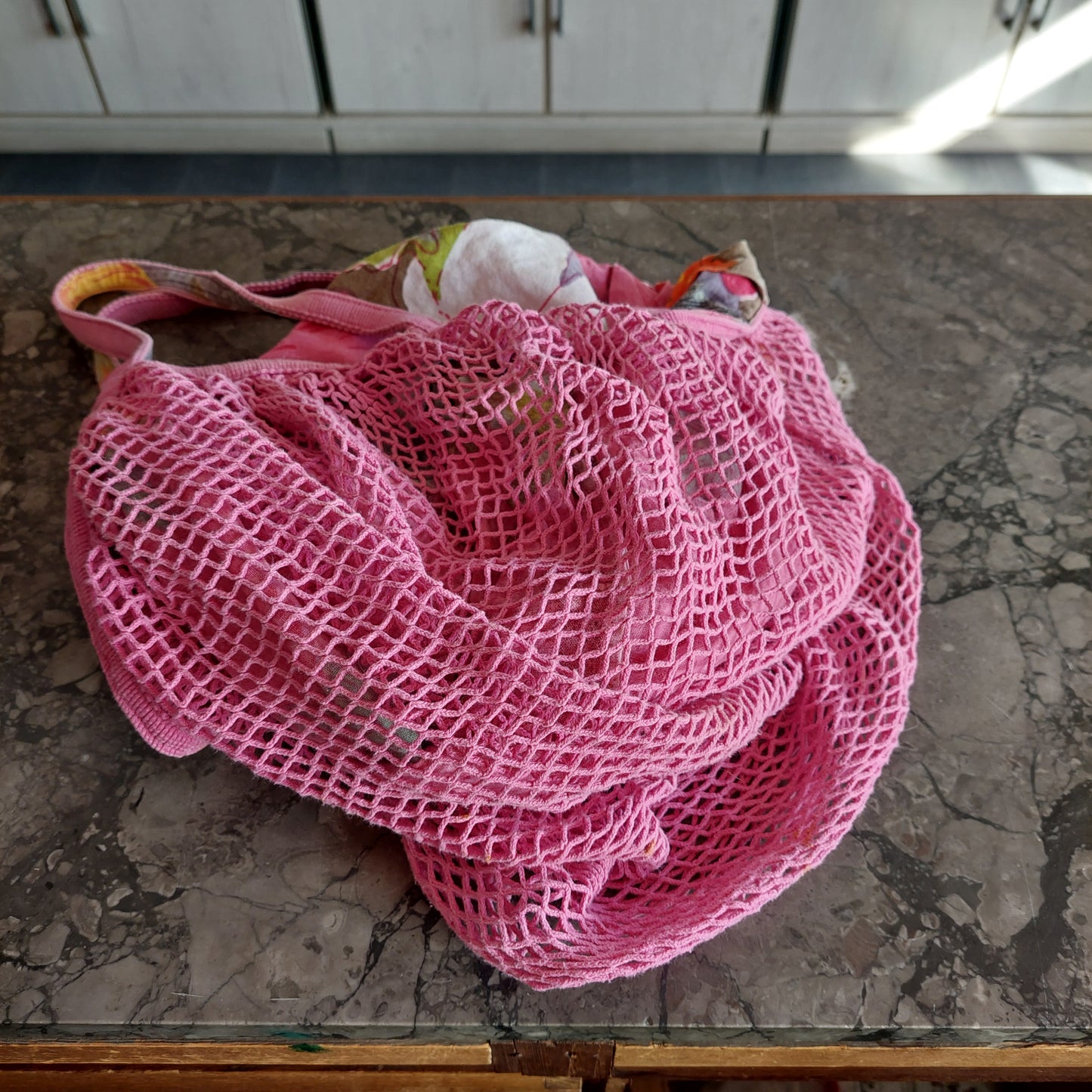 Borsetta Tessuto Floreale/rete Rosa