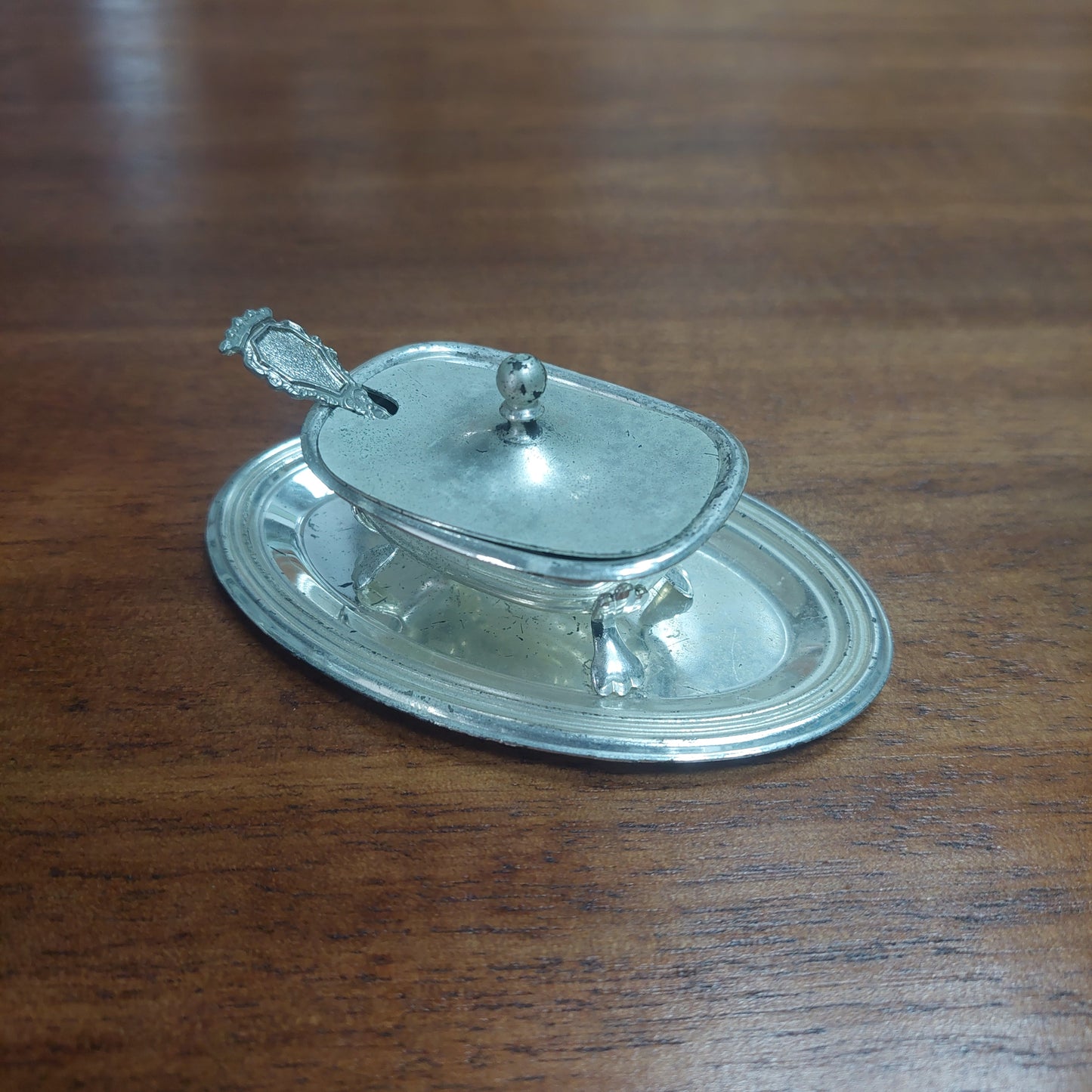 Salierina Con Piattino E Cucchiaino Silver Plated*