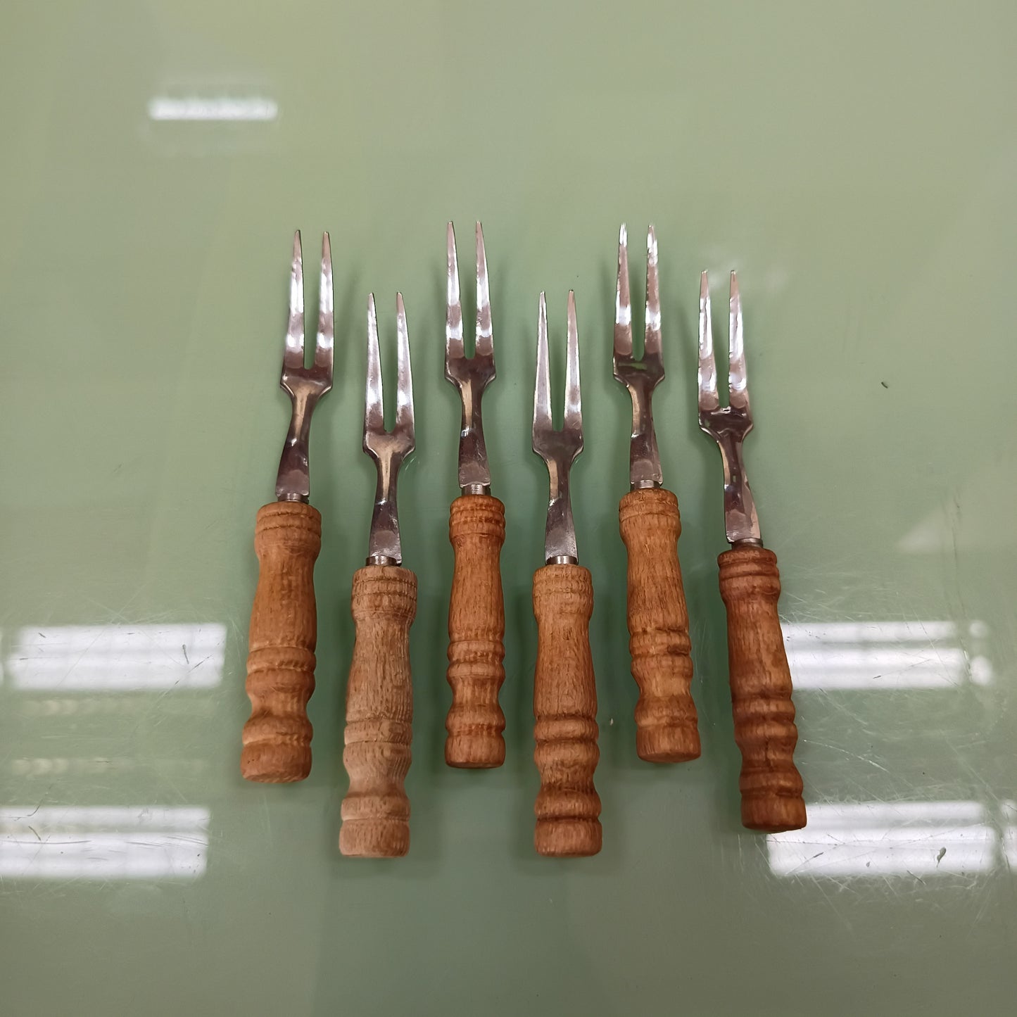 Set/6 Forchettine Da Aperitivo Metallo/legno