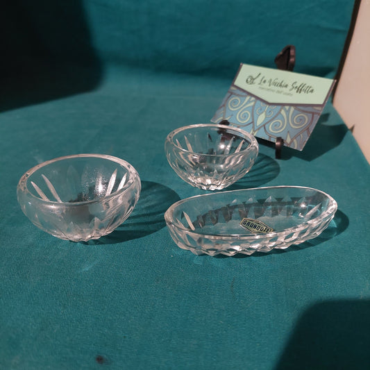 Set/3 Pezzi Sale Pepe E Stuzzicadenti Cristallo Molato