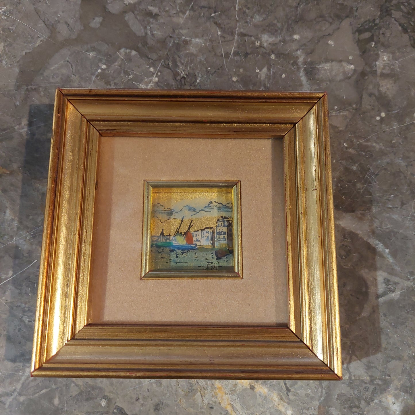 Quadretto Foglia Oro Cm11x11