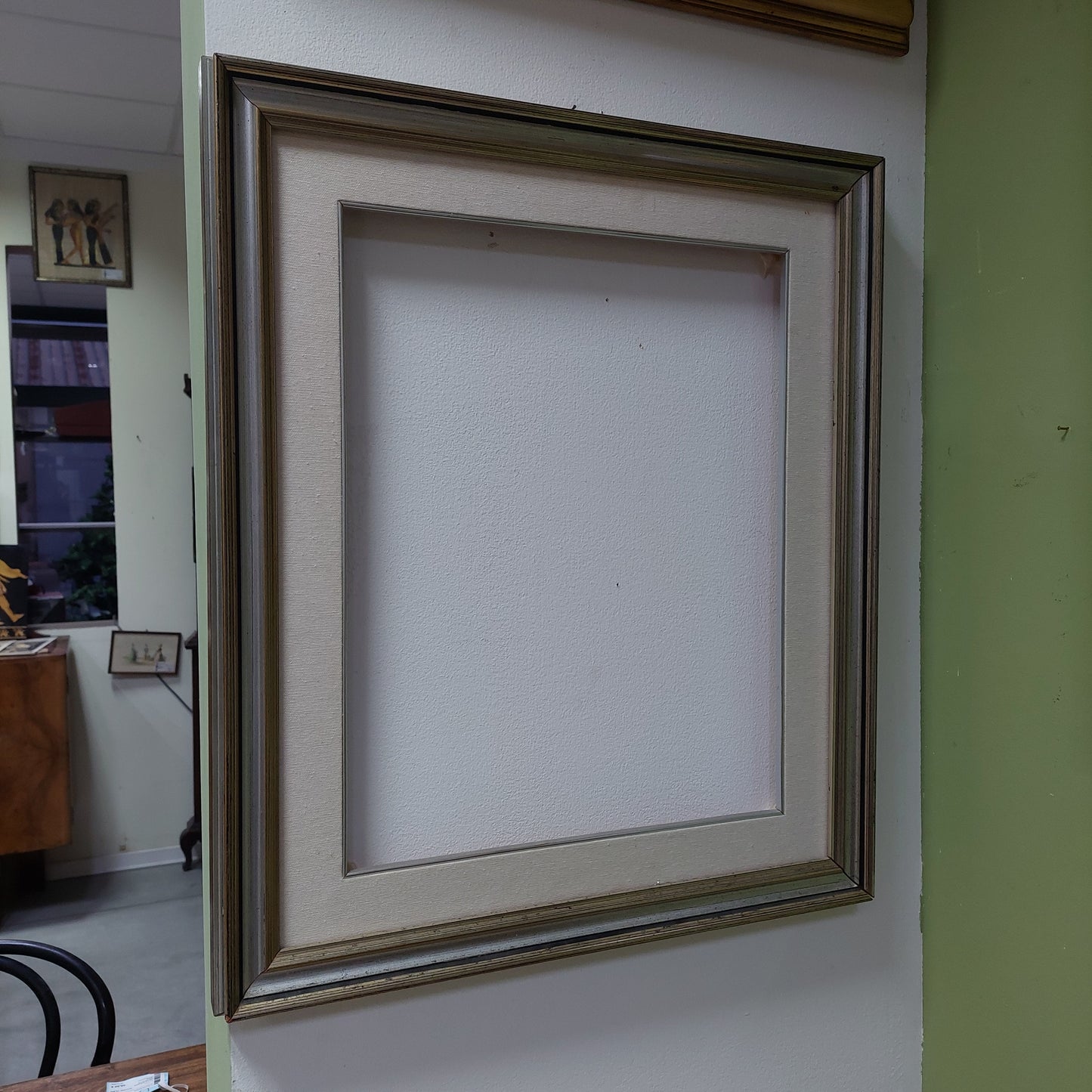 Cornice Legno Argentato Con Passepartout Cm56x65