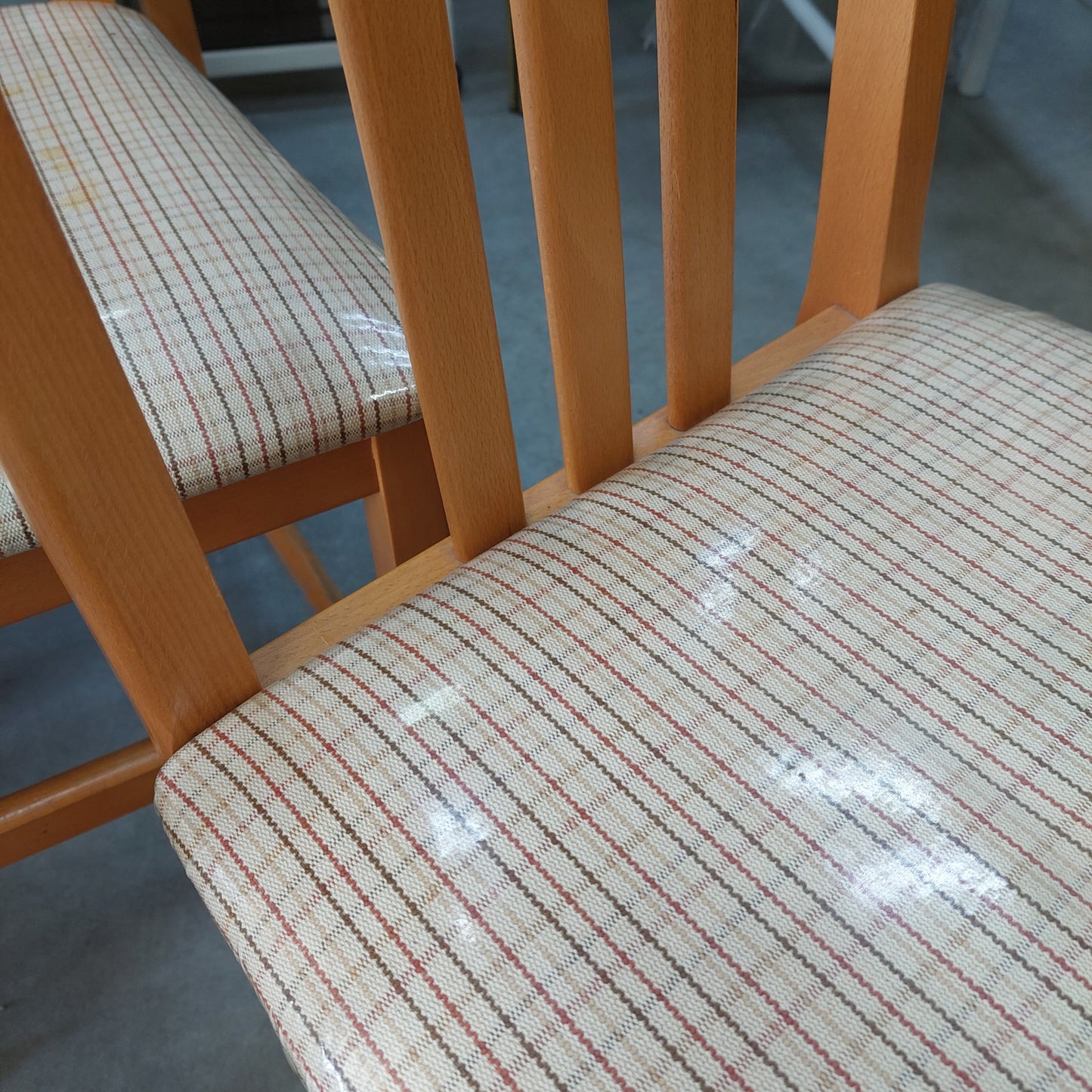 Set/6 Sedie Legno Faggio Imb. Beige
