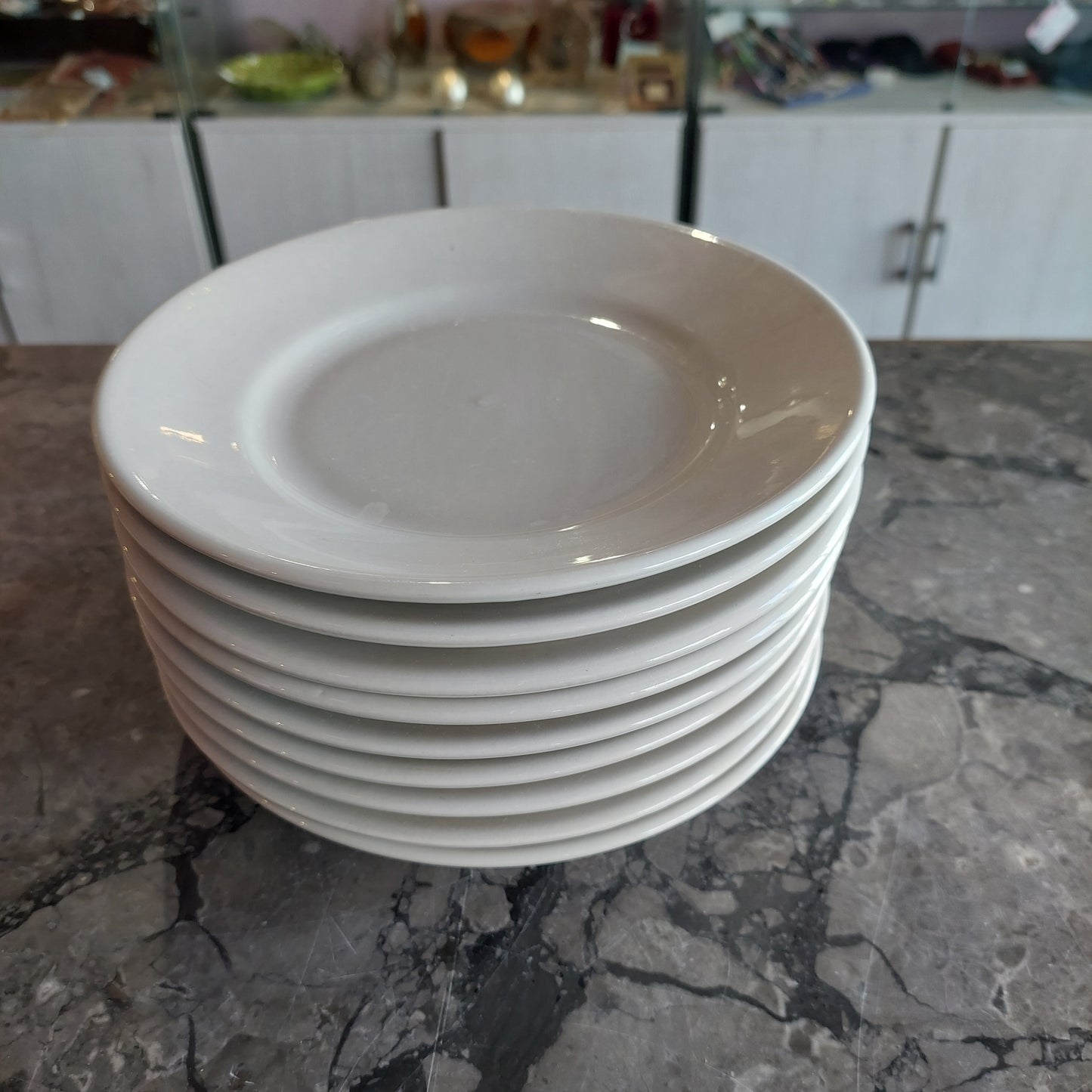 Set/9 Piattini Porcellana Bianca Dura Tivoli