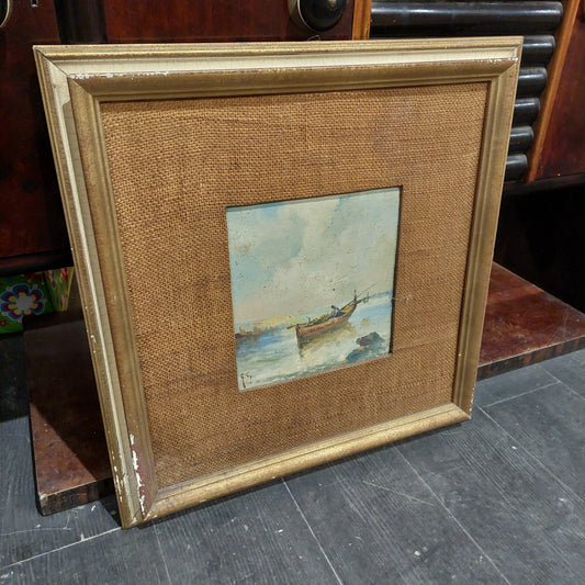Quadro* Olio Su Faesite Barca Cm58x59