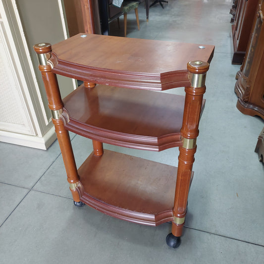 Carrellino Legno Con Inserti Ottone