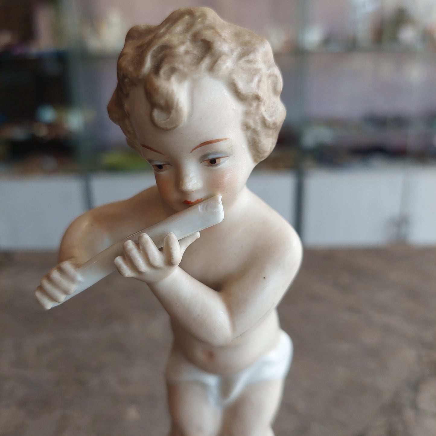 Statuina * Puttino Musico Porcellana Capodimonte