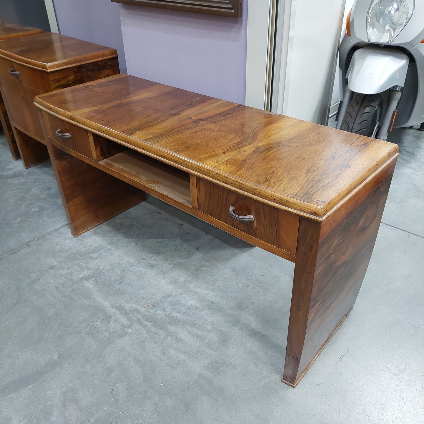 Toletta Radica Di Noce St.deco' Anni 40 Cm110,5x40x58h