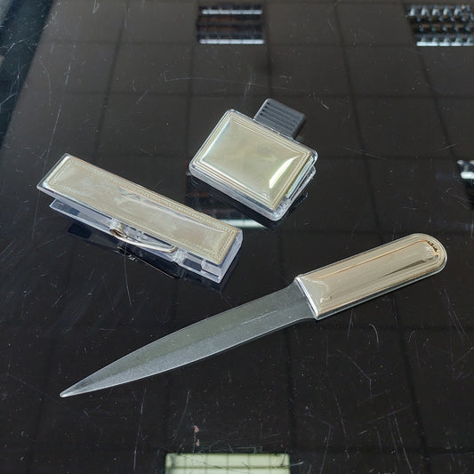 Set/3 Pezzi Da Scrivania Plexiglass / Argento