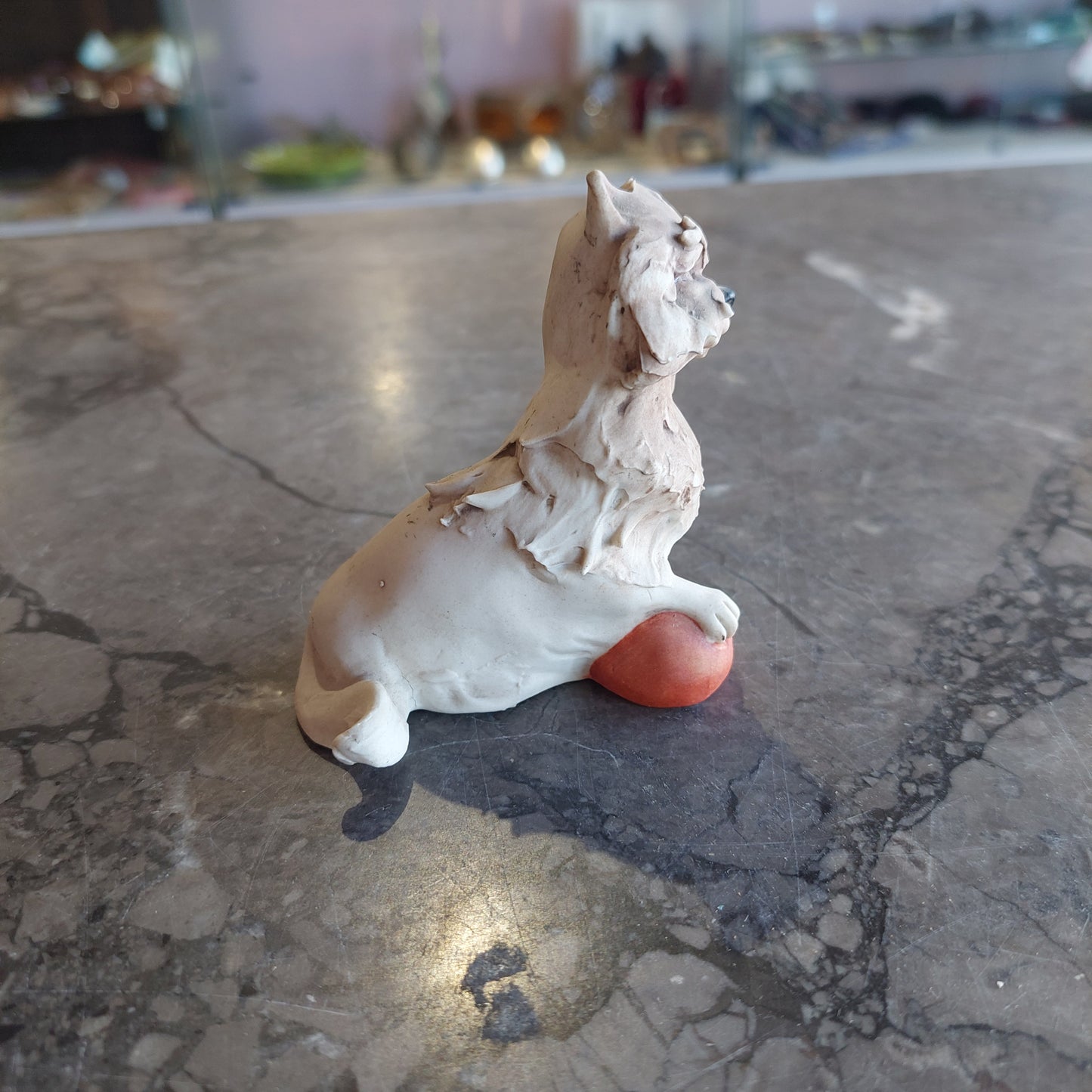 Cane Porcellana Biscuit Capodimonte Barbetta