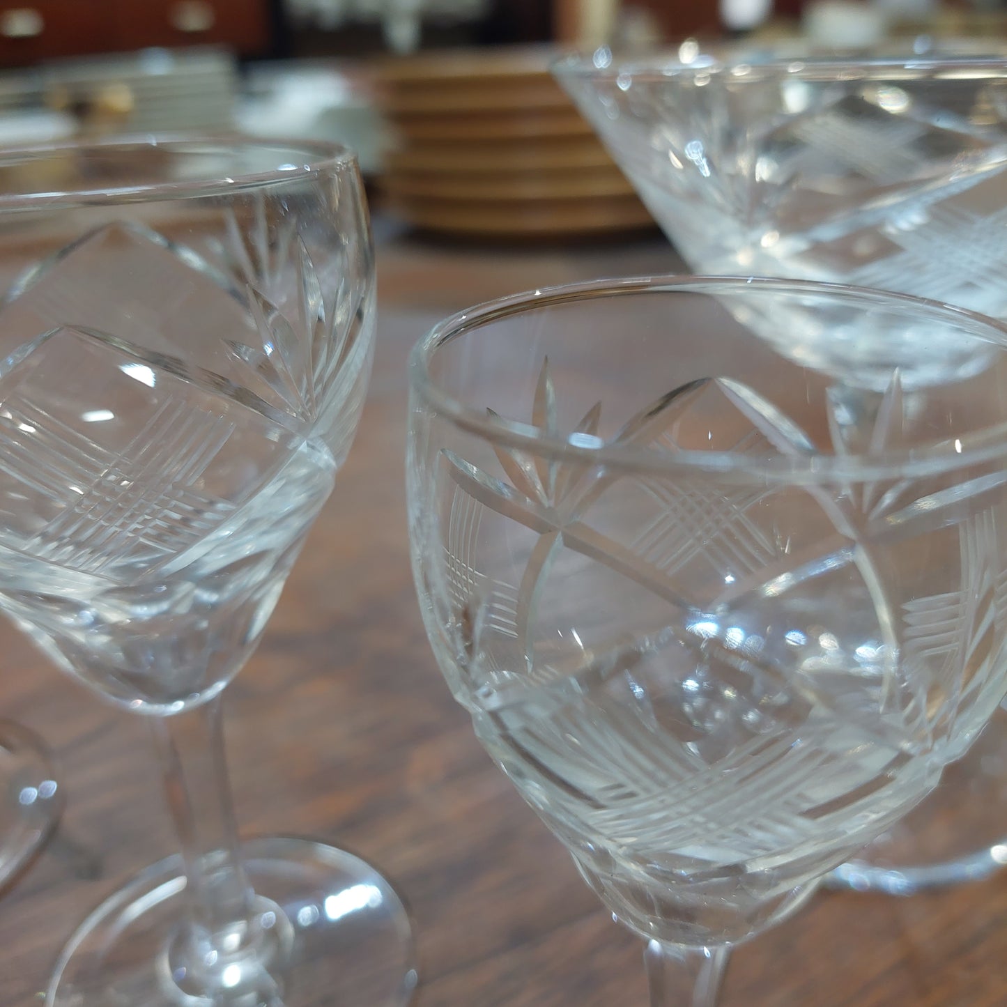 Set/44 Calici Cristallo Molato Anni 50