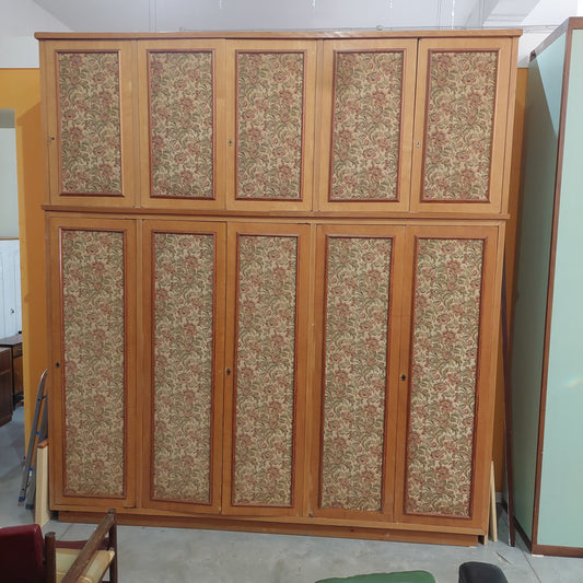 Armadio 10 Ante Legno/tessuto A Fiori* Cm260x62x285h